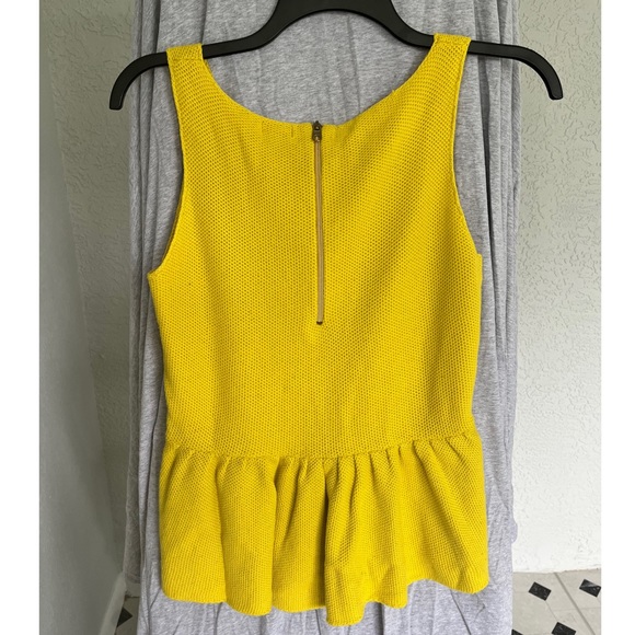 Joe Fresh Yellow Peplum Women’s Top L - Picture 2 of 3